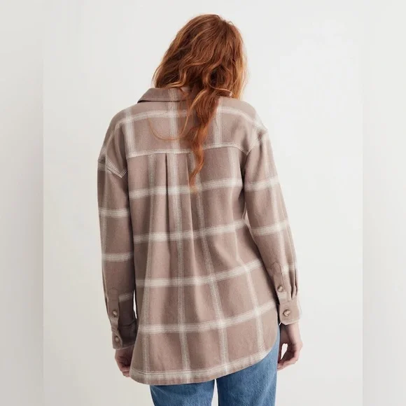 Madewell Flannel Kentwood Oversized Shirt-Jacket in Windowpane - Picture 3 of 9